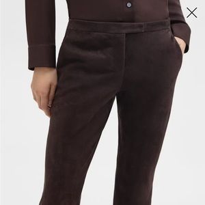 Theory Suede Dark Burgundy pants, Size 4, two front pockets, great condition!